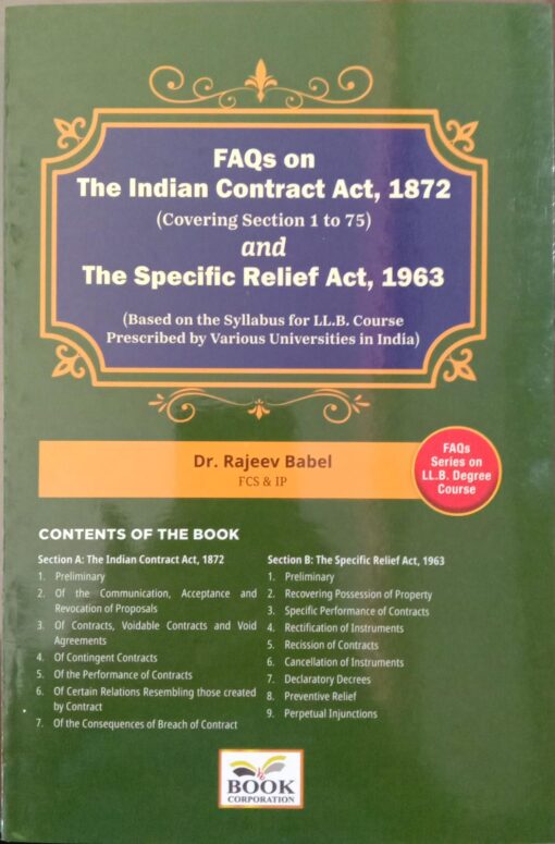 B.C. Pub's FAQ's on The Indian Contract Act, 1872 by Rajeev Babel - 1st Edition 2025