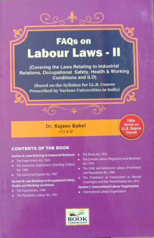 B.C. Pub's FAQ's on Labour laws - II by Rajeev Babel - 1st Edition 2025