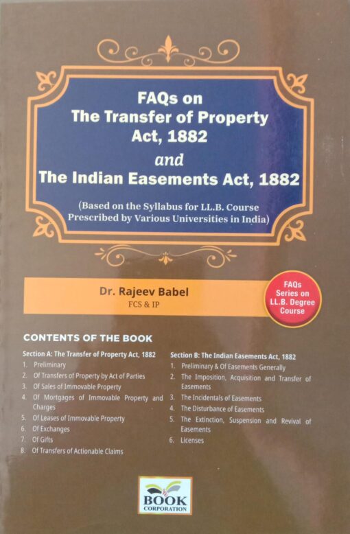 B.C. Pub's FAQ's on The Transfer of Property Act, 1882 by Rajeev Babel - 1st Edition 2025